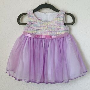Bonnie Baby Dress Newborn Girl 3/6 Months Pastel Purple Tulle Easter Flower Girl